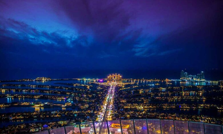 The Palm Island At Night